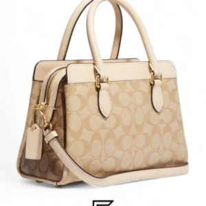 Bags,Leather,Women Coach leather Darcie Carryall In Blocked Signature Canvas Style No.CH503 Coach