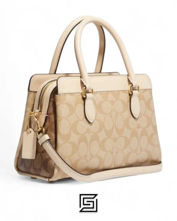 Bags,Leather,Women Coach leather Darcie Carryall In Blocked Signature Canvas Style No.CH503 Coach
