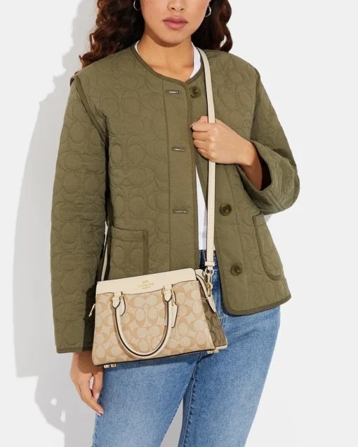 Bags,Leather,Women Coach leather Darcie Carryall In Blocked Signature Canvas Style No.CH503 Coach