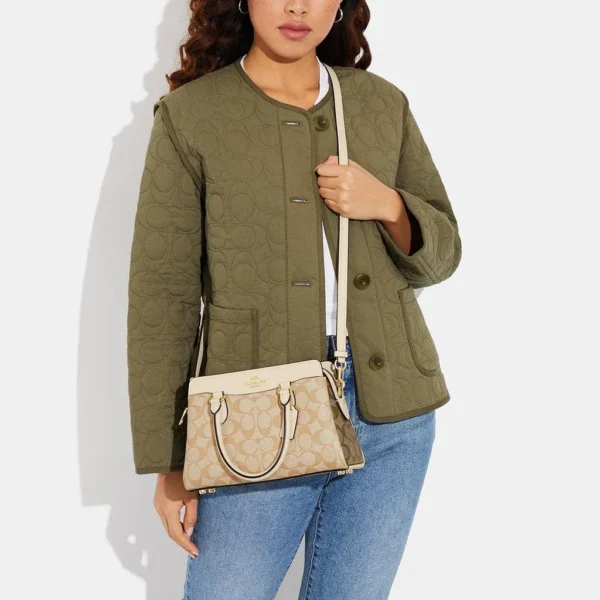 Bags,Leather,Women Coach leather Darcie Carryall In Blocked Signature Canvas Style No.CH503 Coach