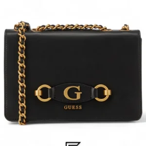 Bags,Leather,Women Guess bags Izzy Flap Convertible Crossbody Bag Black Guess