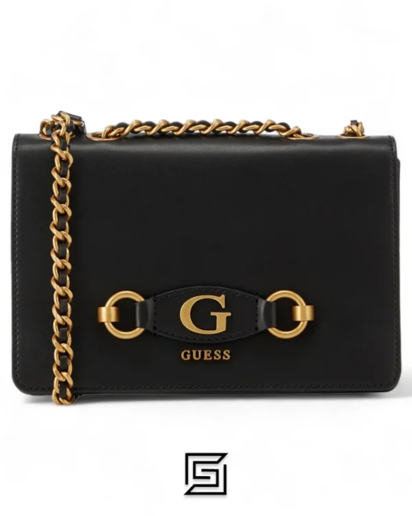 Bags,Leather,Women Guess bags Izzy Flap Convertible Crossbody Bag Black Guess