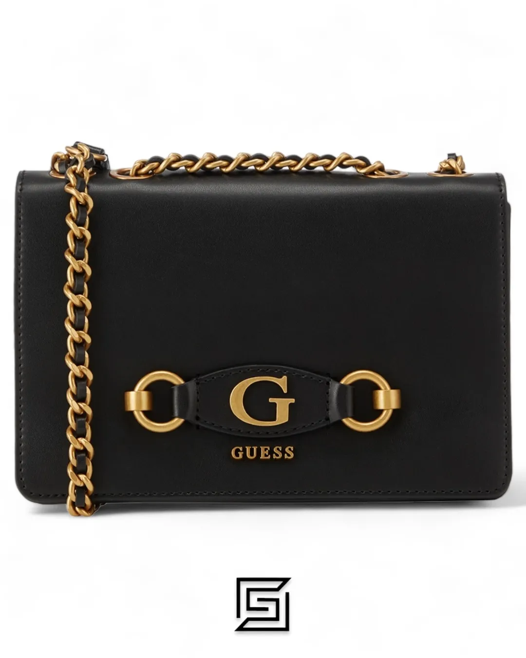 Bags,Leather,Women Guess bags Izzy Flap Convertible Crossbody Bag Black Guess