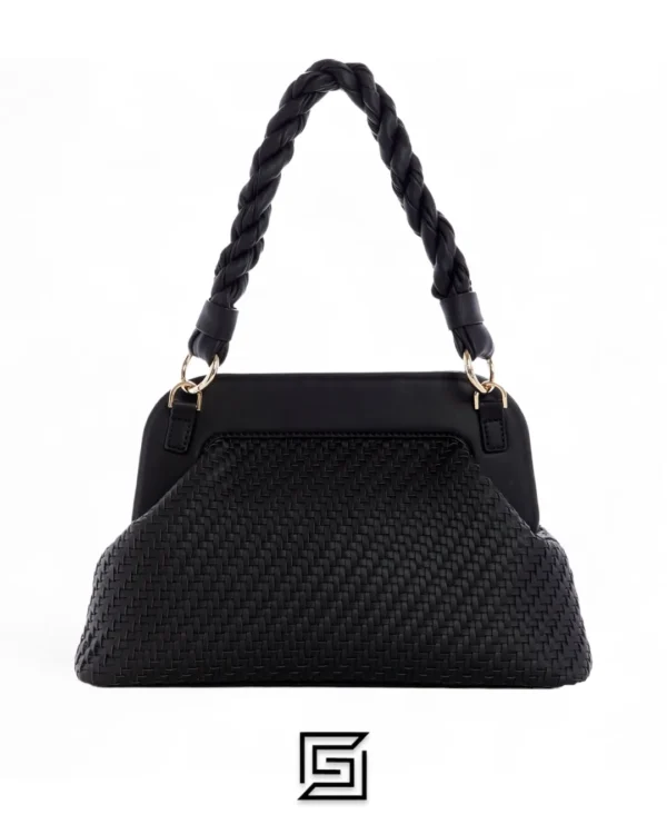 Bags,Leather,Women leather GUESS Black VG839717 Woven Hassie Frame Crossbody Bag Guess