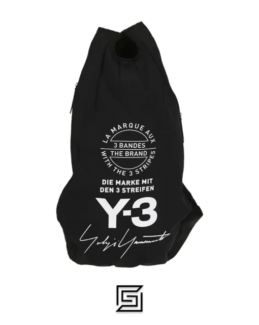 Bags,Leather,Men leather Y-3 YOHJI Adidas Backpack Black Bag With White Logo NWT Y-3