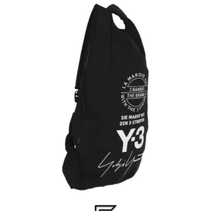 Bags,Leather,Men leather Y-3 YOHJI Adidas Backpack Black Bag With White Logo NWT Y-3