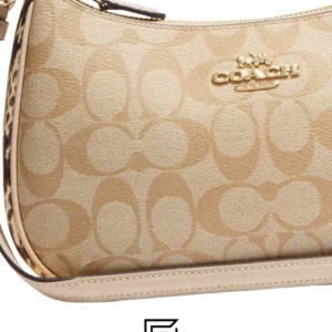 Bags,Leather,Women Coach leather Teri Shoulder Bag In Signature Canvas Style No. CC323 Coach