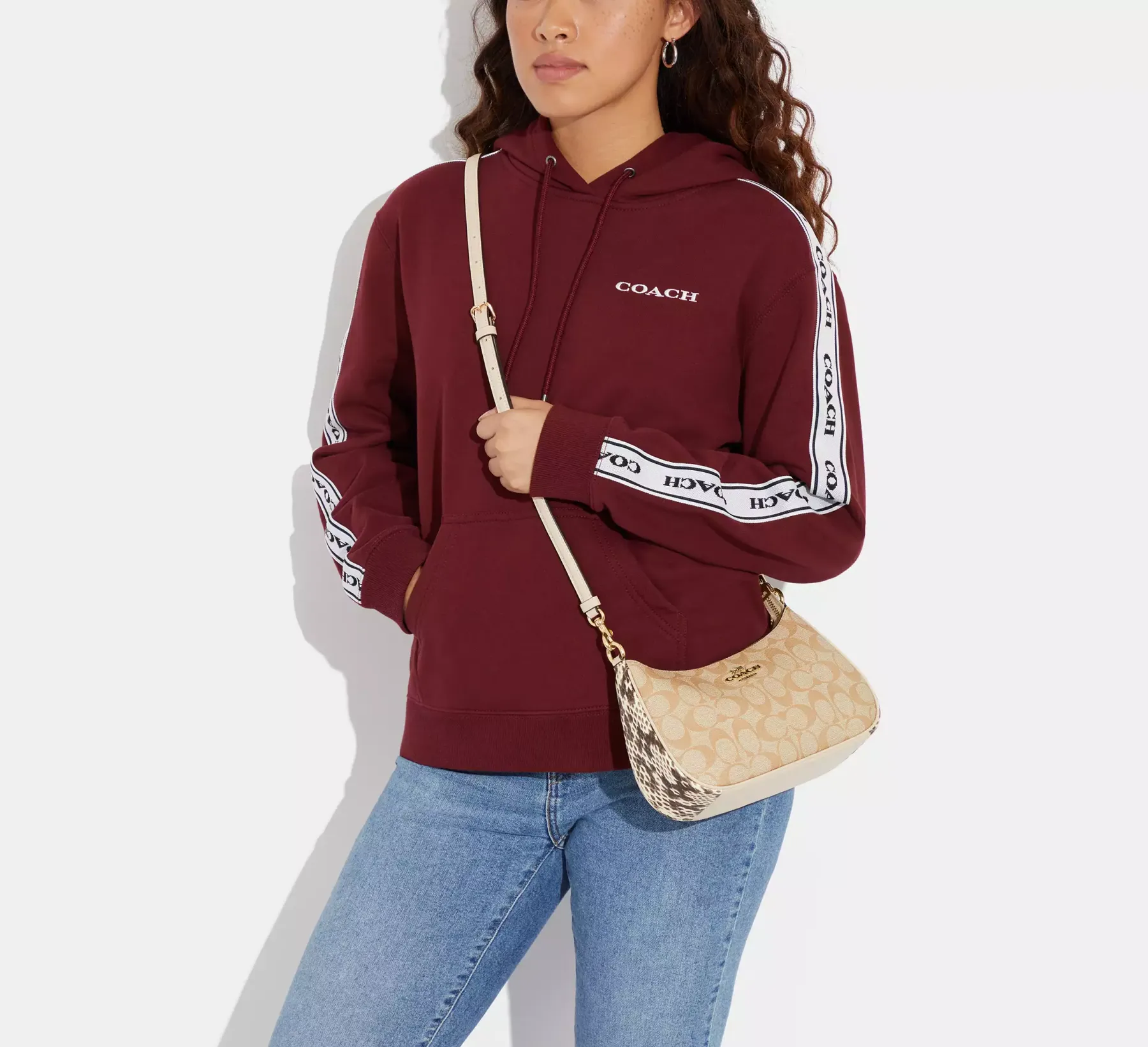 Bags,Leather,Women Coach leather Teri Shoulder Bag In Signature Canvas Style No. CC323 Coach