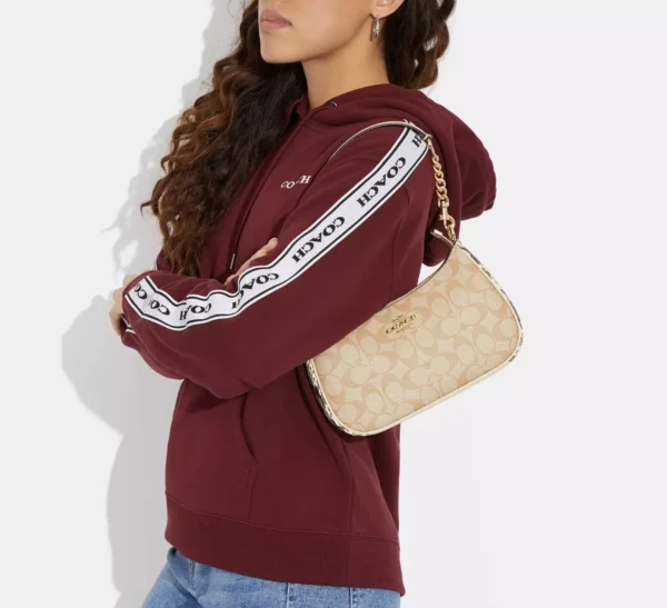 Bags,Leather,Women Coach leather Teri Shoulder Bag In Signature Canvas Style No. CC323 Coach