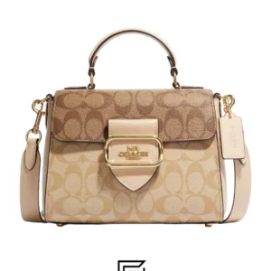 Coach Morgan Top Handle Satchel Bag in Blocked Signature Canvas