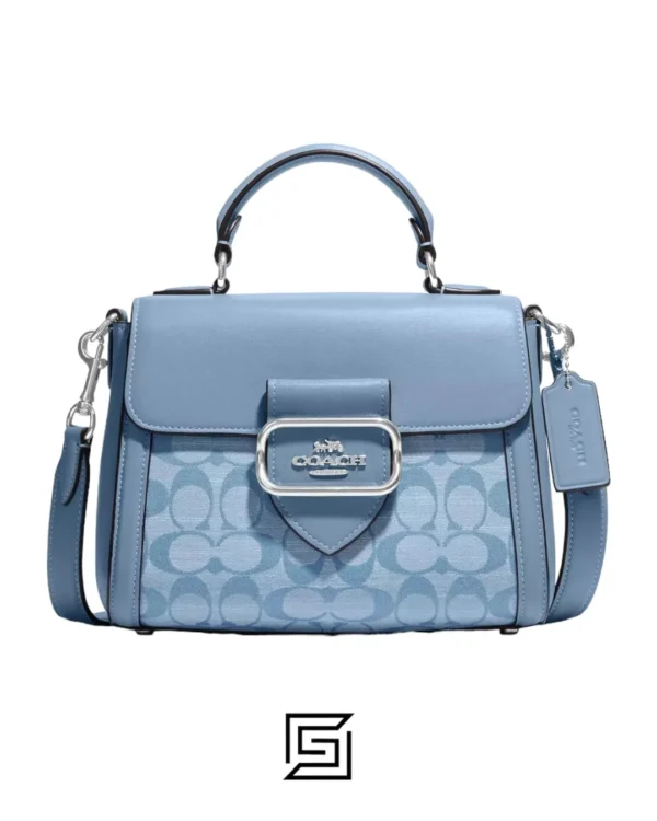 Bags,Leather,Women Coach leather Morgan Top Handle Satchel Bag In Signature Chambray Style No. CH142 Coach