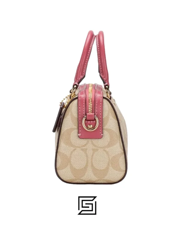 Bags,Leather,Women Coach leather Mini Rowan Crossbody In Signature Canvas C9947 Coach