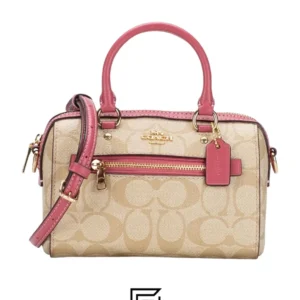 Bags,Leather,Women Coach leather Mini Rowan Crossbody In Signature Canvas C9947 Coach