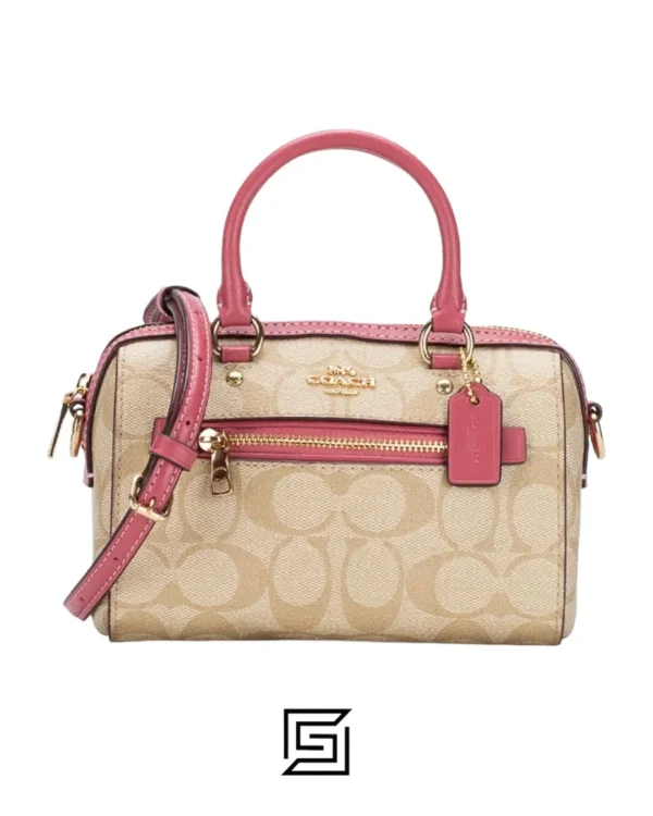 Bags,Leather,Women Coach leather Mini Rowan Crossbody In Signature Canvas C9947 Coach