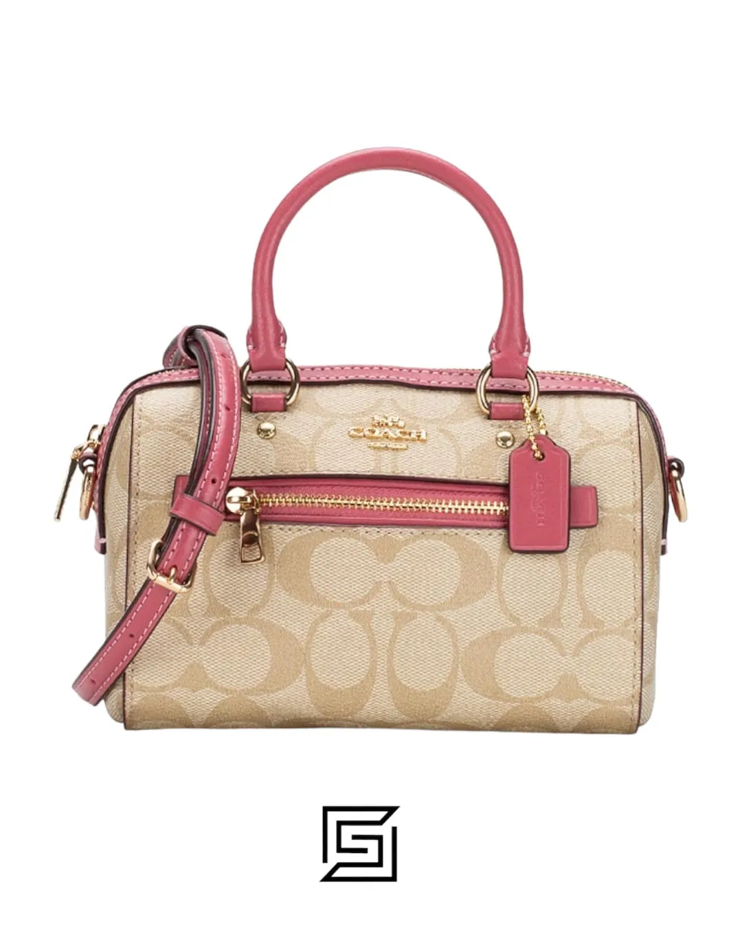 Bags,Leather,Women Coach leather Mini Rowan Crossbody In Signature Canvas C9947 Coach