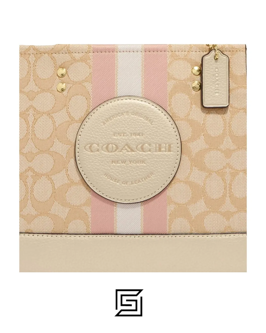 Bags,Leather,Women Dempsey Tote 22 In Signature Jacquard With Stripe And Coach Patch Style No. C8417 Coach