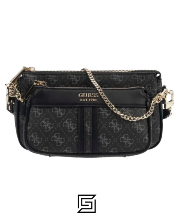 Bags,Leather,Women leather Guess Women's Kasinta Double Zip Shoulder Bag One Size GREY Guess