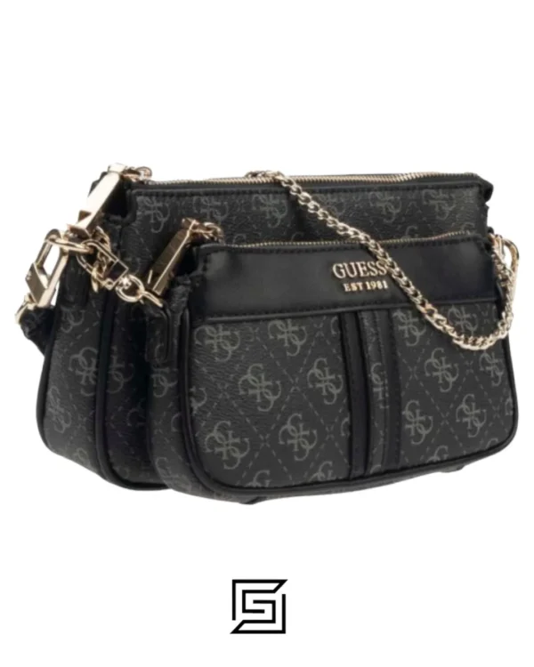 Bags,Leather,Women leather Guess Women's Kasinta Double Zip Shoulder Bag One Size GREY Guess