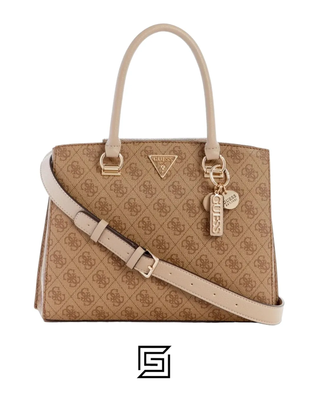 Bags,Leather,Women leather MALA GUESS CORDELIA LOGO LUXURY SATCHEL  BG837706 LEB WHITE Hand Guess