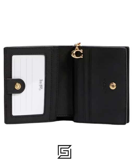 Leather,Wallets,Women Coach wallets Snap Wallet In Signature Canvas C3309 BROWN Coach