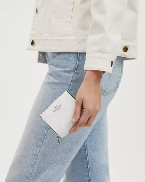 Leather,Wallets,Women Coach wallets Snap Wallet In Signature Canvas C3309 WHITE Coach