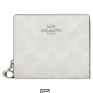 Leather,Wallets,Women Coach wallets Snap Wallet In Signature Canvas C3309 WHITE Coach