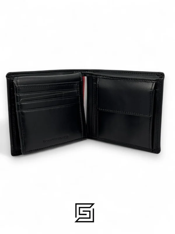 Leather,Wallets,Men Tommy Hilfiger TOMMY SINGLE WALLET W TH LOGO SOFT PATTERN INSIDE LEATHER SQUARE LOGO/BLACK Tommy Hilfiger