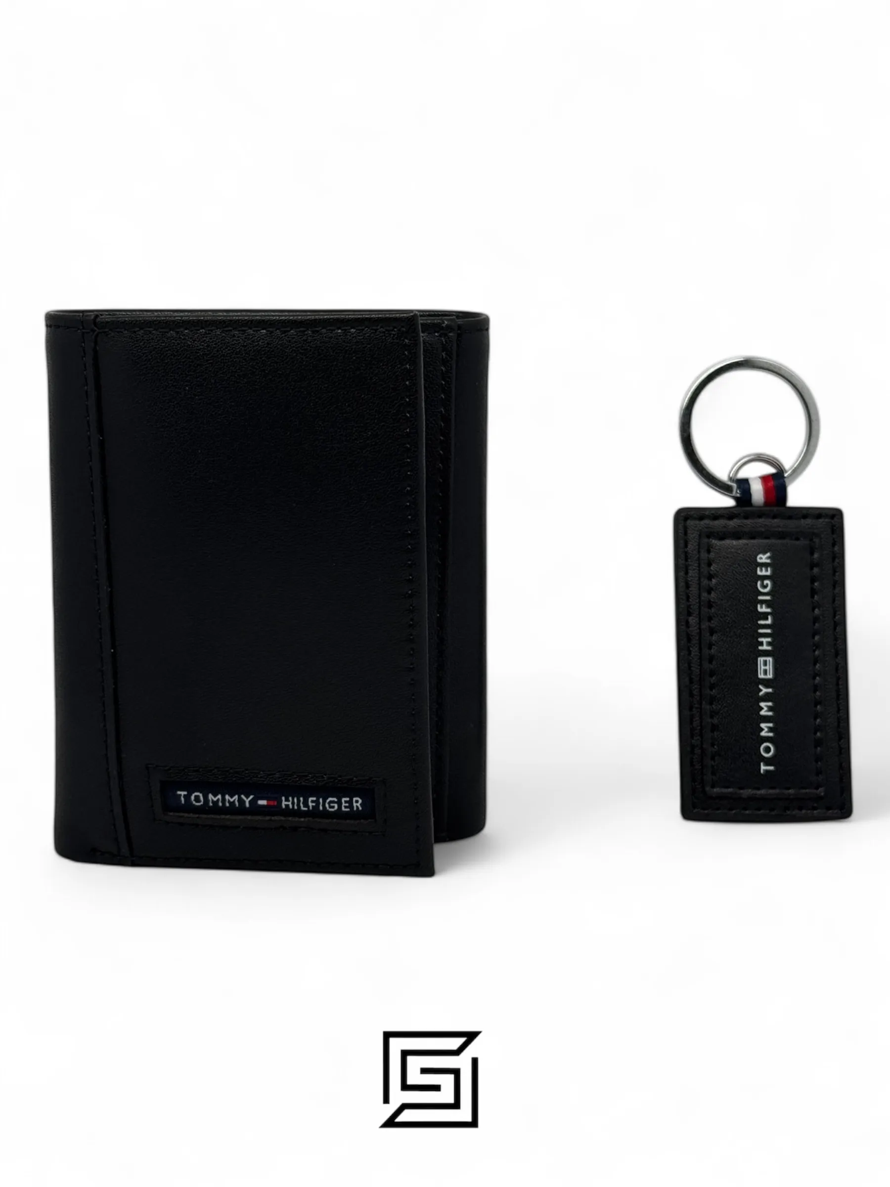 Leather,Wallets,Men Tommy Hilfiger leather HAPPY HOLIDAYS TOMMY SET TRIFOLD WALLET AND MEDAL/BLACK Tommy Hilfiger