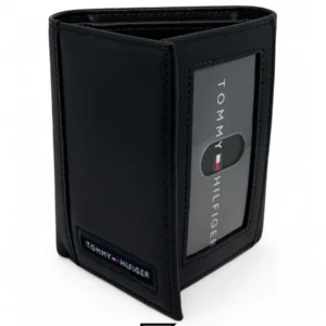 Leather,Wallets,Men Tommy Hilfiger leather HAPPY HOLIDAYS TOMMY SET TRIFOLD WALLET AND MEDAL/BLACK Tommy Hilfiger