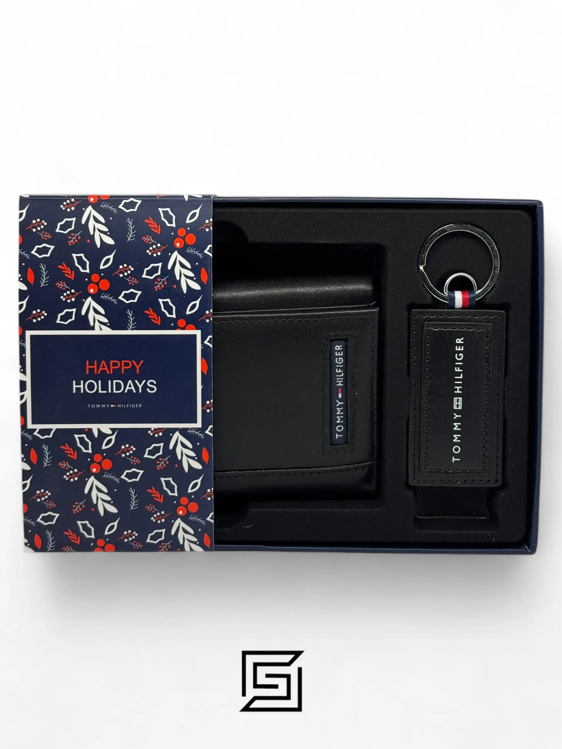 Leather,Wallets,Men Tommy Hilfiger leather HAPPY HOLIDAYS TOMMY SET TRIFOLD WALLET AND MEDAL/BLACK Tommy Hilfiger