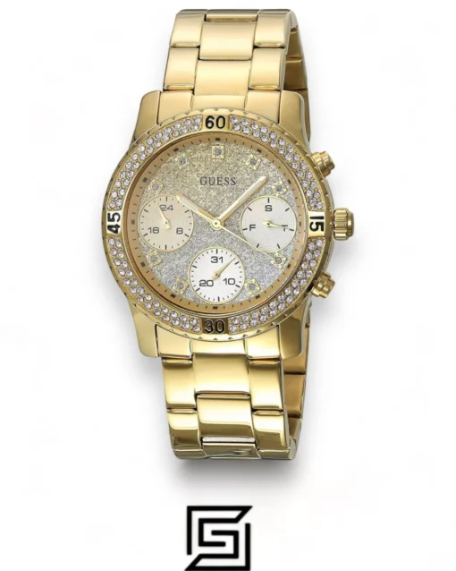 Original Watches,Women watches Guess Women's Gold Dial Stainless Steel Band Watch - W0774L5 Guess