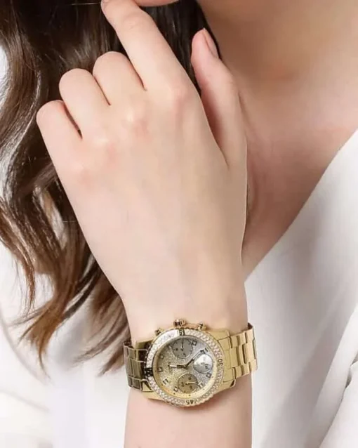 Original Watches,Women watches Guess Women's Gold Dial Stainless Steel Band Watch - W0774L5 Guess