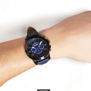 Men,Original Watches Fossil original-watches Grant Chronograph Navy Leather Watch - FS5061 Fossil