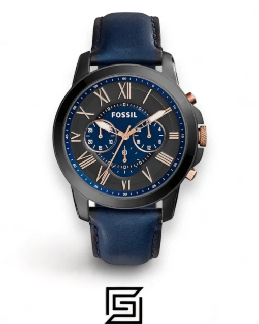 Men,Original Watches Fossil original-watches Grant Chronograph Navy Leather Watch - FS5061 Fossil