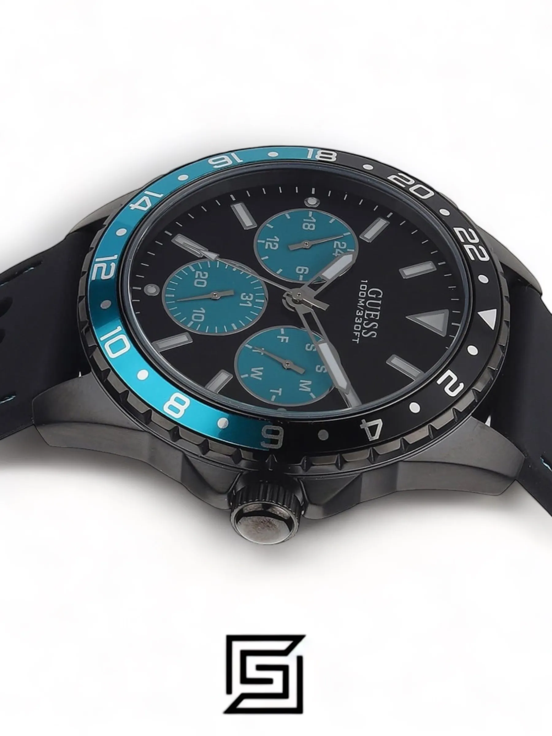 Men,Original Watches original-watches Guess Men’s Quartz Silicone Strap Black Dial - W1108G5 Guess