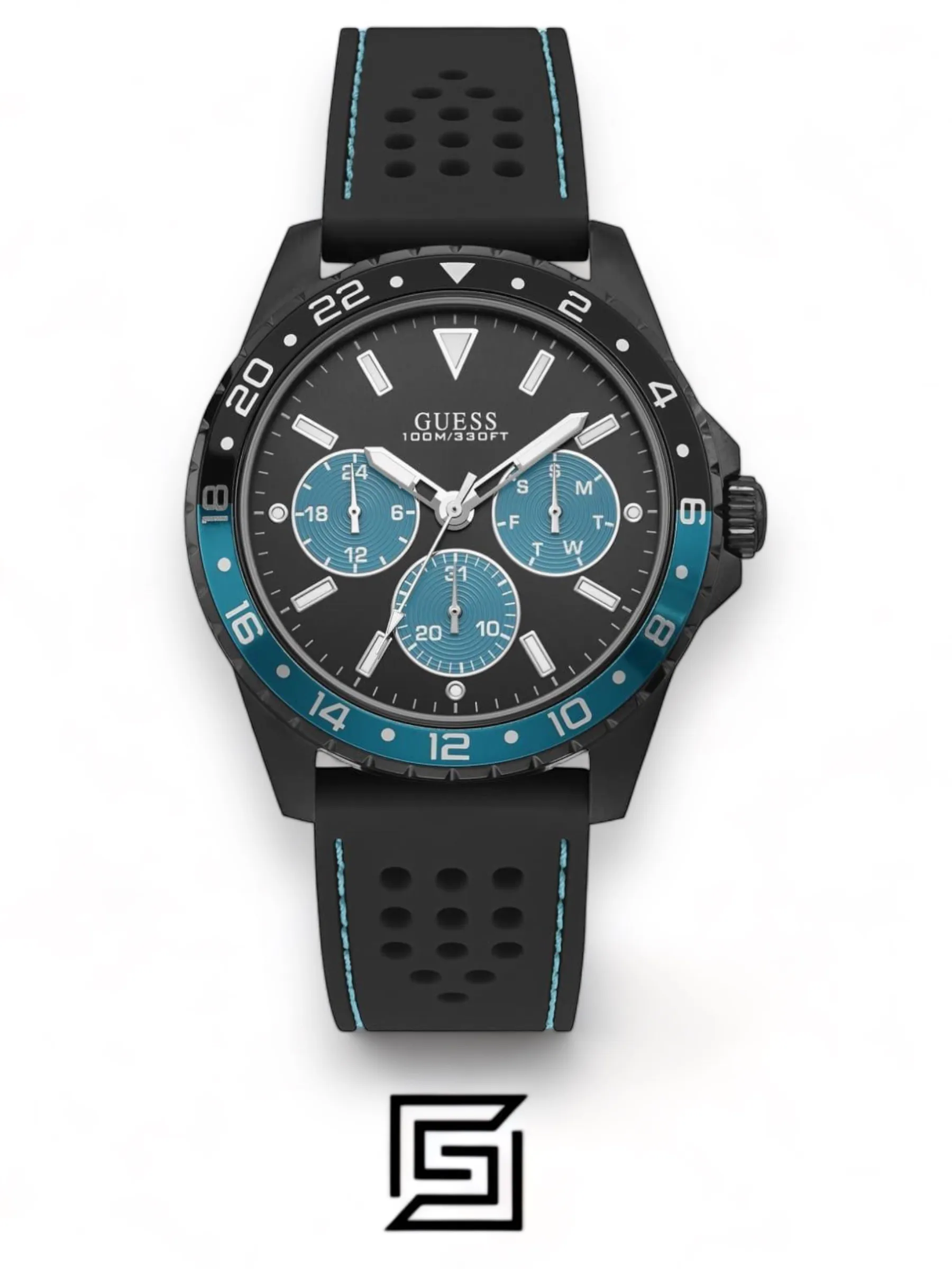 Men,Original Watches original-watches Guess Men’s Quartz Silicone Strap Black Dial - W1108G5 Guess