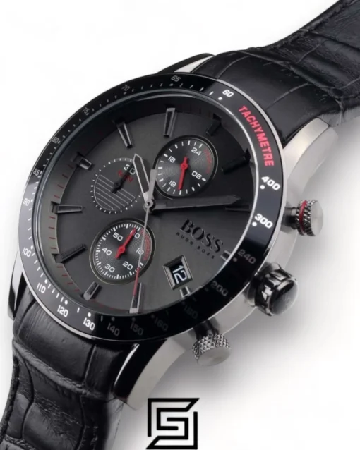 Men,Original Watches Hugo Boss watches Men's Black Dial Leather Band Watch - 1513445 Boss