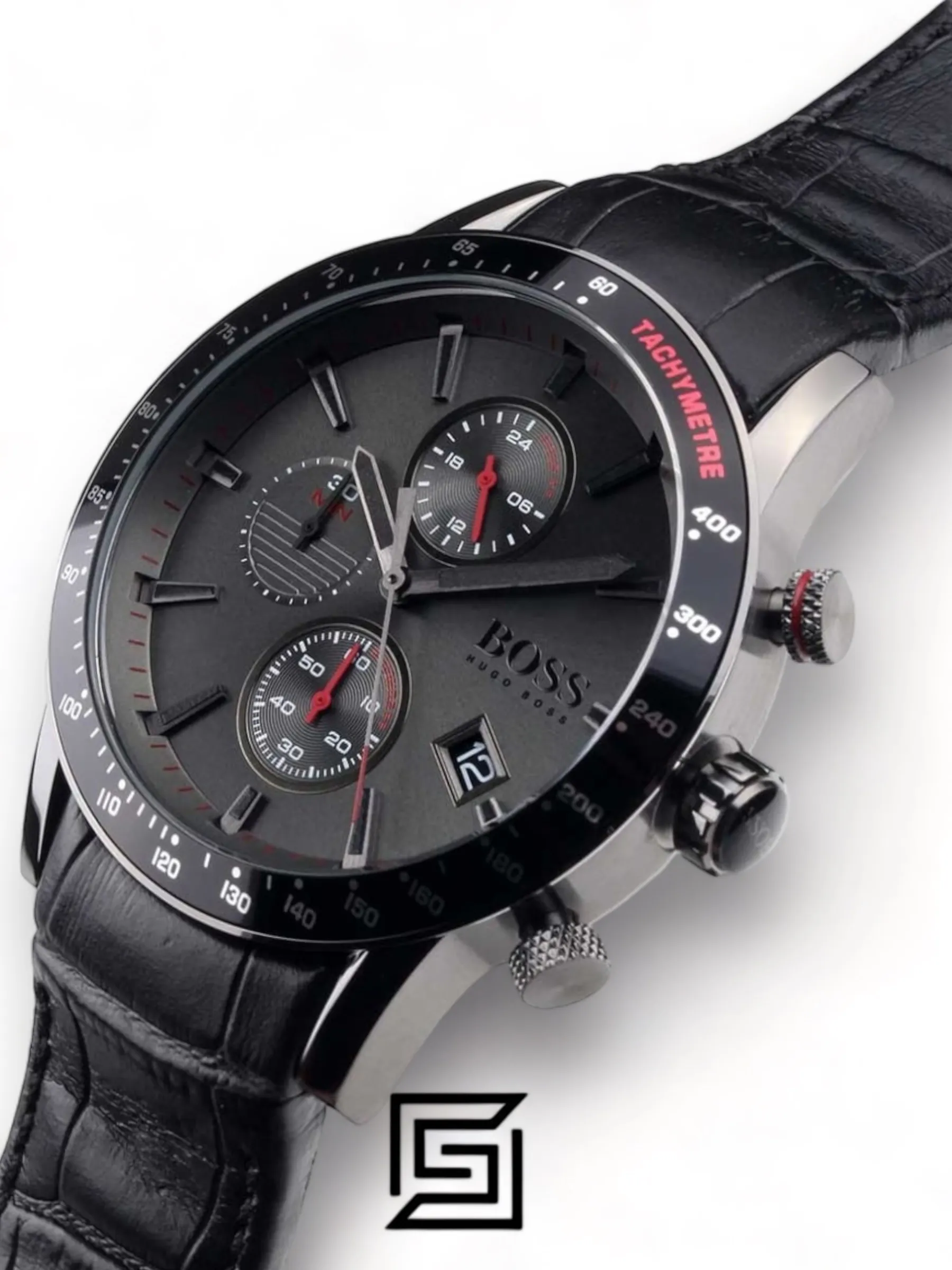 Men,Original Watches Hugo Boss watches Men's Black Dial Leather Band Watch - 1513445 Boss