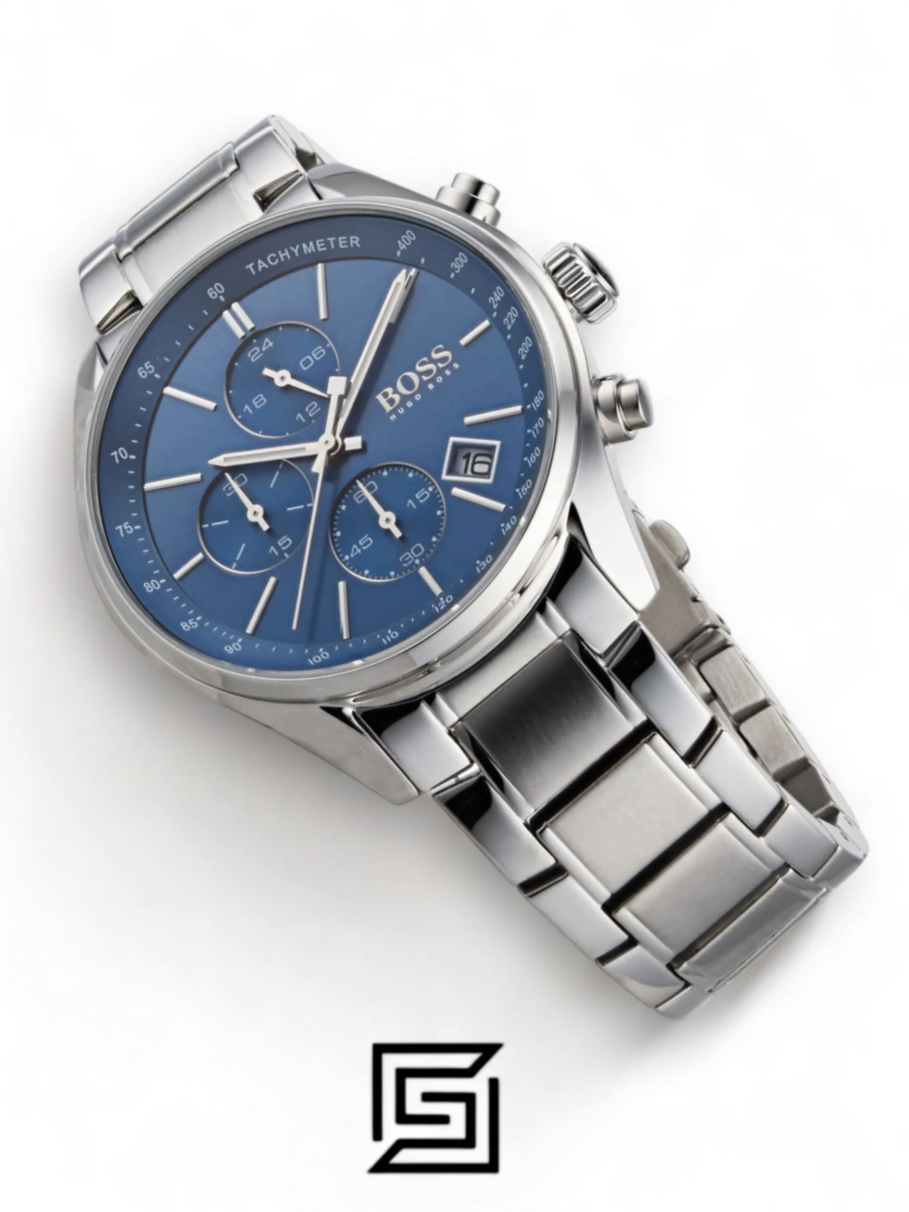 Men,Watches,Men,Original Watches Hugo Boss original-watches Grand Prix Men's Blue Dial Stainless Steel Band Watch - 1513478 Boss