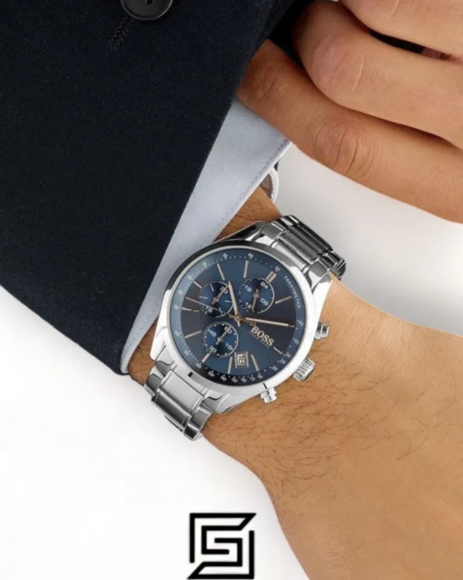 Men,Watches,Men,Original Watches Hugo Boss original-watches Grand Prix Men's Blue Dial Stainless Steel Band Watch - 1513478 Boss