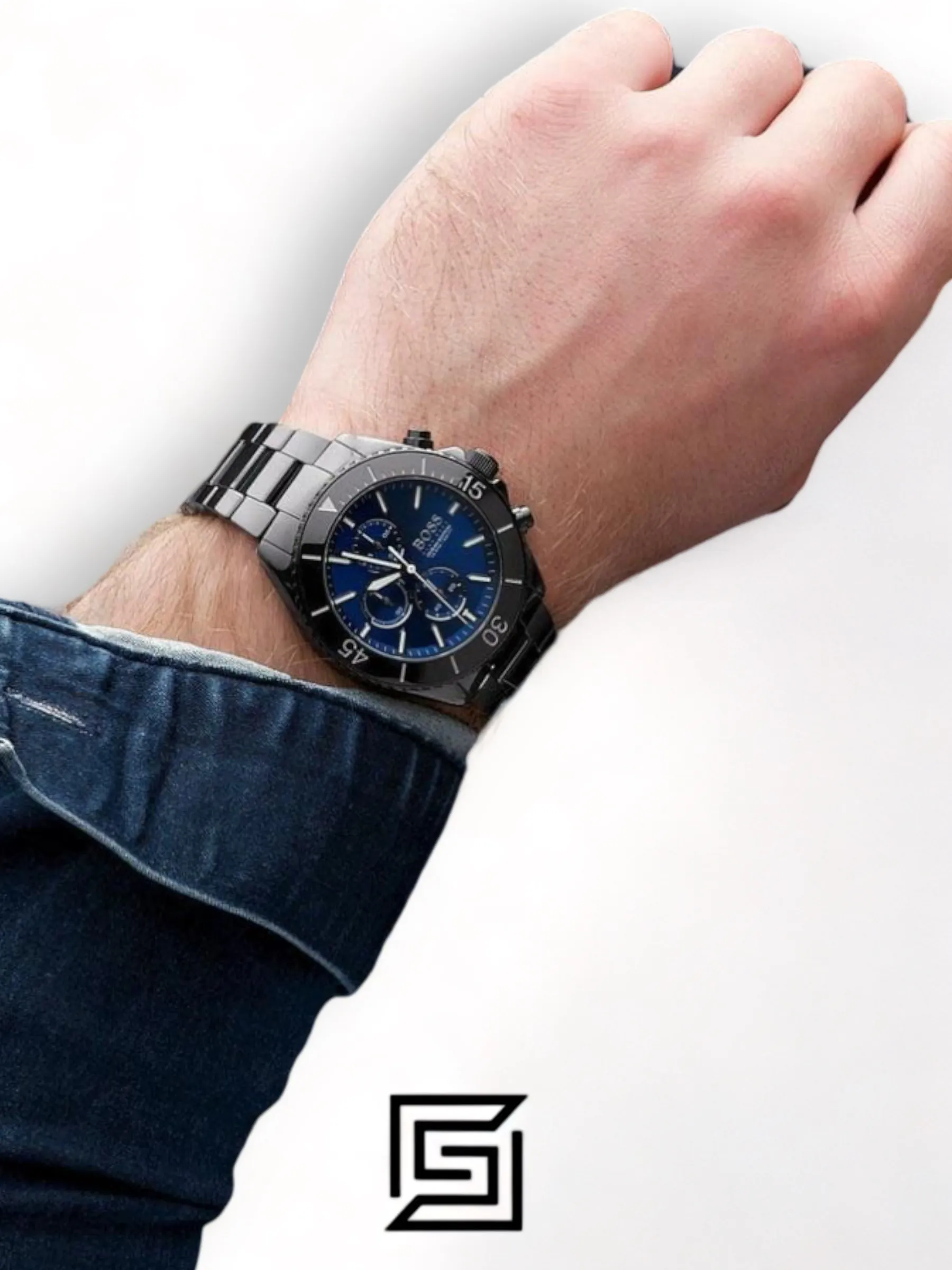 Men,Original Watches Hugo Boss original-watches Men's Analogue Quartz Watch with Ceramic Strap - 1513743 Boss