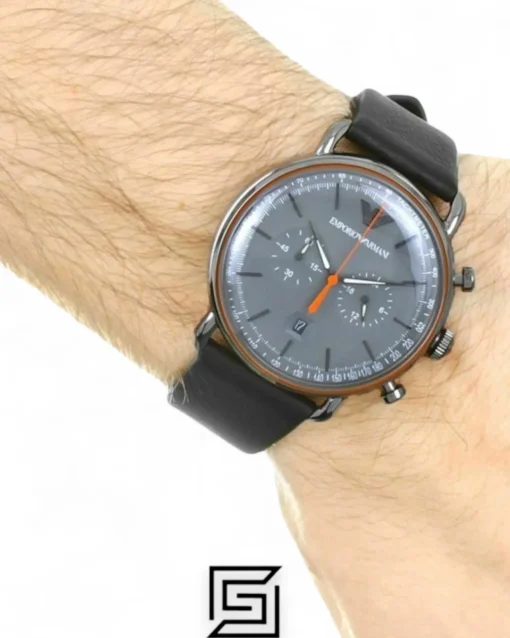 Men,Original Watches Armani watches Mens Chronograph Quartz Watch with Leather Strap - AR11168 Emporio Armani