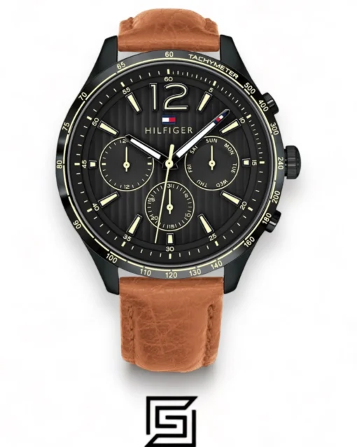 Men,Original Watches Tommy Hilfiger original-watches Leather Chronograph Round Analog Water Resistant - 1791470 Tommy Hilfiger