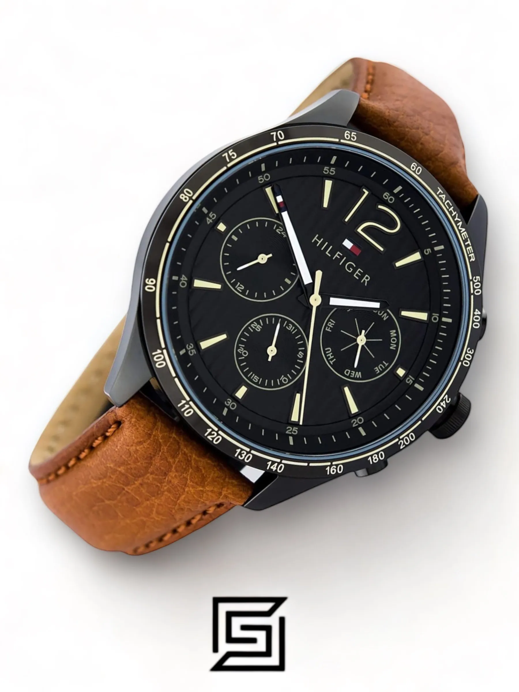 Men,Original Watches Tommy Hilfiger original-watches Leather Chronograph Round Analog Water Resistant - 1791470 Tommy Hilfiger