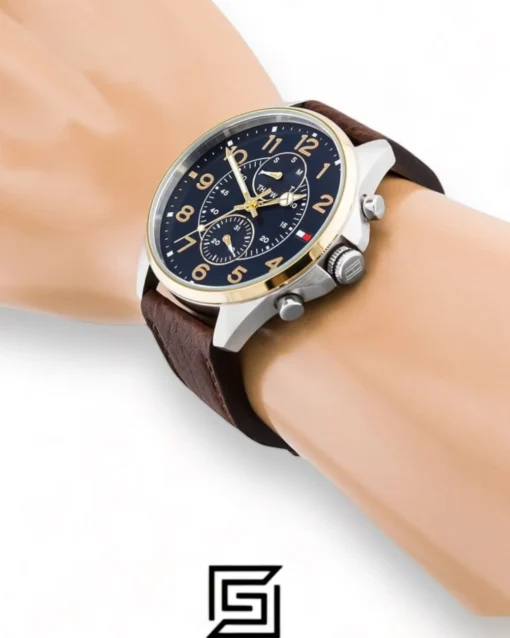 Men,Original Watches Tommy Hilfiger original-watches Men's Blue Dial Leather Band Watch - 1791275 Tommy Hilfiger