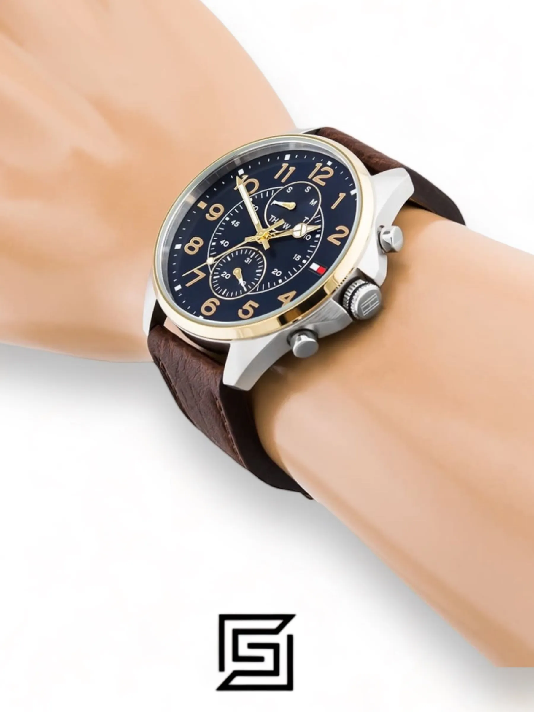 Men,Original Watches Tommy Hilfiger original-watches Men's Blue Dial Leather Band Watch - 1791275 Tommy Hilfiger