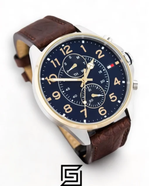 Men,Original Watches Tommy Hilfiger original-watches Men's Blue Dial Leather Band Watch - 1791275 Tommy Hilfiger