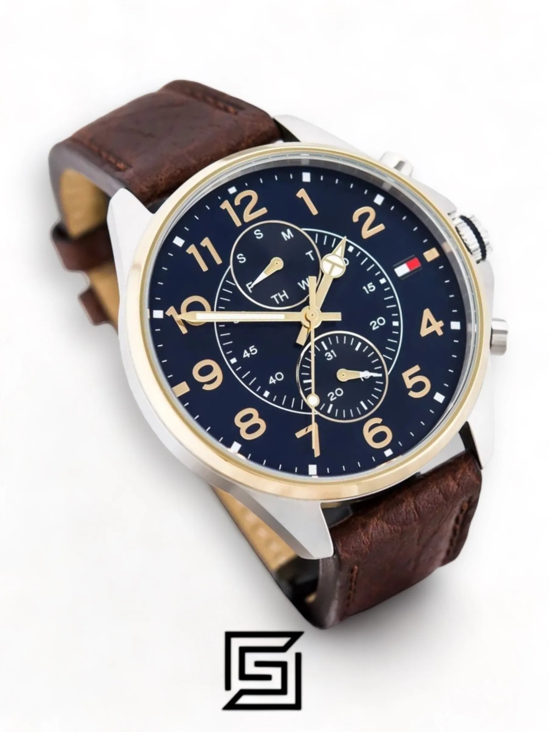 Men,Original Watches Tommy Hilfiger original-watches Men's Blue Dial Leather Band Watch - 1791275 Tommy Hilfiger