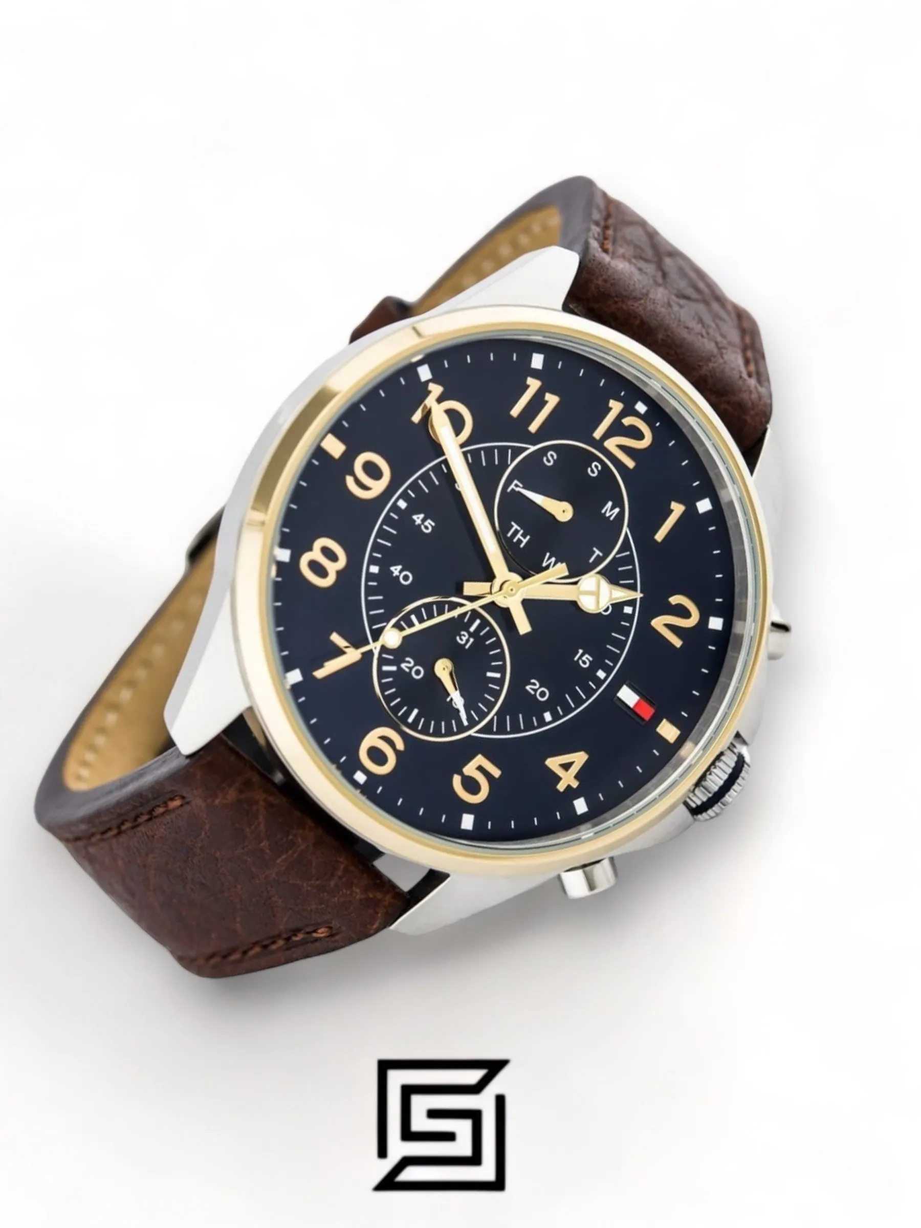 Men,Original Watches Tommy Hilfiger original-watches Men's Blue Dial Leather Band Watch - 1791275 Tommy Hilfiger