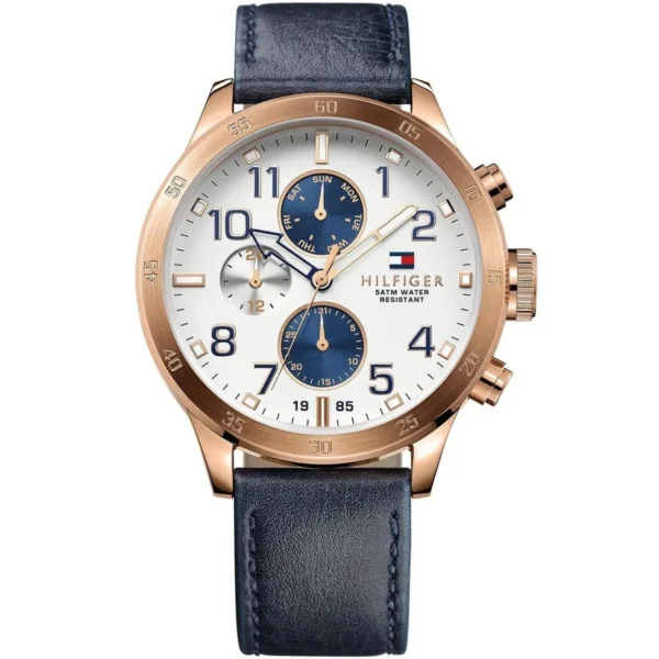 Men,Original Watches Tommy Hilfiger original-watches Men's Leather Band Watch - 1791139, White Dial Tommy Hilfiger